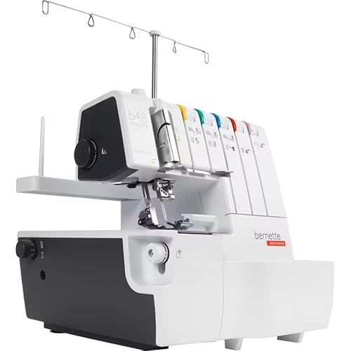 Bernette B48 Funlock Serger Coverstitch Overlock Machine | Heavy Duty Sewing Quilting Performance for Beginners and Professionals | 23 Stitches LED Light 1300 SPM Easy Threading Knife Control