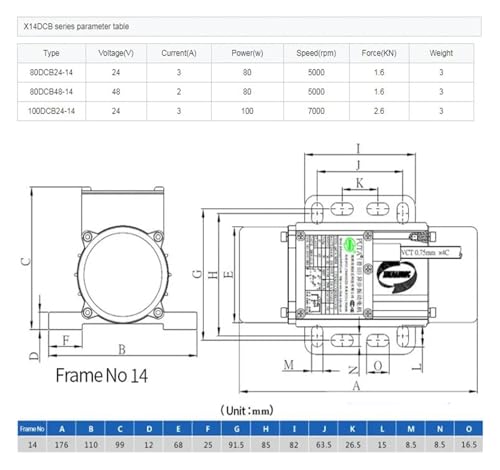 Moteur de vibration DC sans balais 7200 TR/Min anticorrosion