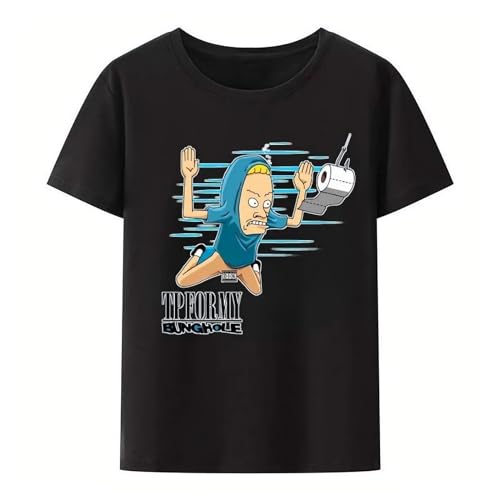 Fun Men's Printed T-Shirt Fun Beavis And Buthead Konhorio Gym - I'm Great for Black Tshirts Fun Summer Fashion Menswear