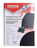 OFFICE PRODUCTS 20232525-05 Deckblätter Einbanddeckel zum Binden/ 100 Stück/Schwarz Lederstruktur Karton/Hartkarton Kartondeckel/DIN A4 / Stärke 250 Mikron/für Plastikbindung und Drahtbindung