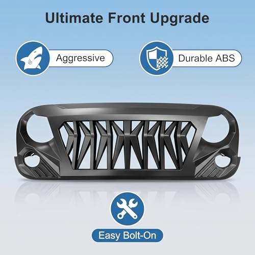 Hebwuty Front Grille For Jeep Wrangler Rubicon Sahara JK JKU 2007-2018 by Hebwuty - Used condition - Image 2
