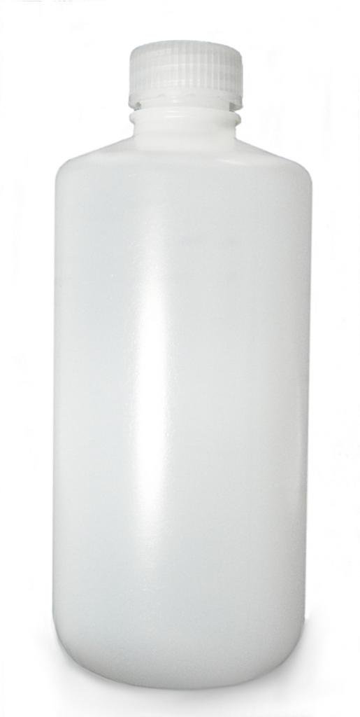 Qorpak PLA-03157 Natural HDPE Narrow Mouth Lab Style Bottle with Natural Polypropylene Linerless Cap, 16oz Capacity, 28mm Stopper (Case of 48)