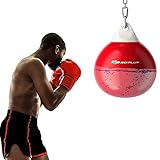 Goplus Water Aqua Bag, 21'' 180 Pound /18” 110 Pound Heavy Punching Bag with Adjustable Metal Chain, Water Injection Hose, Boxing Training Bag for Adults Fitness, MMA (Red-18”, 110LBS)