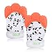 Gant de Dentition Bebe, Welltop paquet de 2 jouets de dentition en silicone de qualité alimentaire, jouet de dentition lavable pour garçons et filles à partir de 3 mois (Orange)