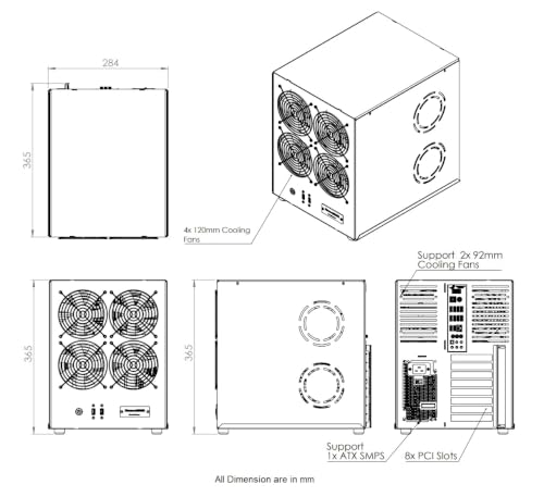 Image of XtremeMiner Industrial Desktop Workstation Case (EM5 - Mid Tower for E-ATX Motherboards)