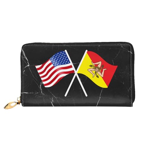 American And Sicilian Flag Wallet Card Bag2