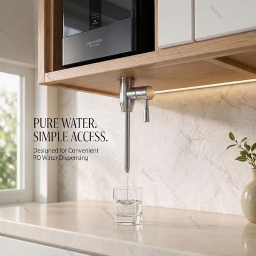 Image of Backline Stainless Steel RO Water Purifier Faucet Tap for Kitchen Cabinet Mount - Includes 1 /4 Inch Pipe & Fittings, Leakproof Design (Chrome Finish)