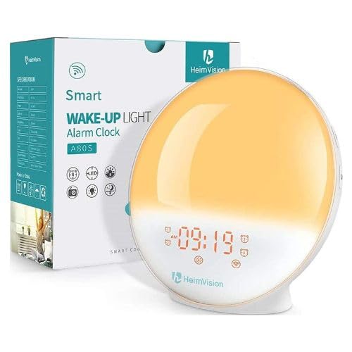 Smart Wake-Up Light Alarm Clock with Sunrise & Sunset Simulation, Dual Alarms, Alexa Voice Control, 7 Colors, FM Radio, Sleep Aid & Night Light – for Bedroom & Kids