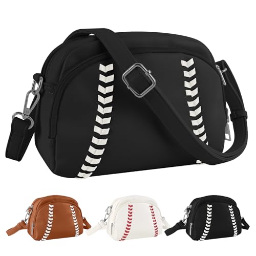 XSUIOY Baseball Crossbody Purses for Women Mom Sport Small Baseball Shoulder Bag Vegan Leather Softball Handbags