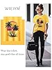 WIEIYM Women T Shirts Tree Sunset Sea Graphic Print Summer Ladies Tshirt Holiday Beach Hawaiian T Shirt Unisex Crew Neck Short Sleeve Tops Yellow #3