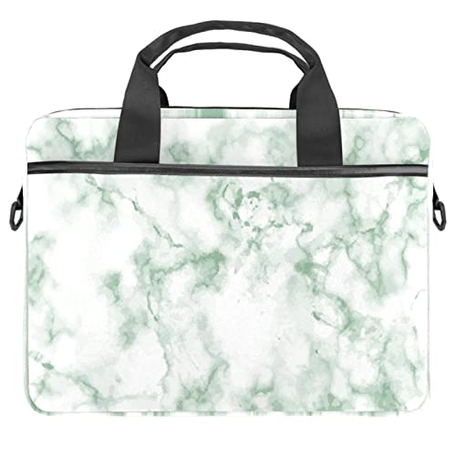 Sacoche ordi 13-14.5 pouces motif marbre vert idéale pour les trajets et le bureau