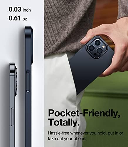 TORRAS Invisible Magnetic Slim Fit iPhone 14 Pro Case For Magsafe [20W Super Magnetic] [Thin as No Case] Compatible with MagSafe Slim Hard Matte iPhone 14 Pro Case and Screen Protector Cover Black