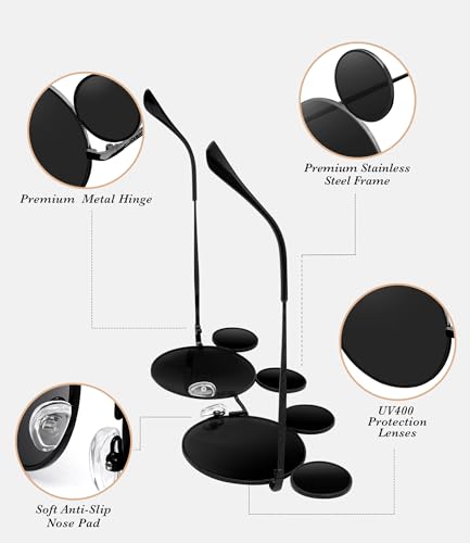 Mouse Ears Sunglasses for Women Men, Black Cartoon Sun Glasses with Case, Theme Park Accessories, UV Protection4