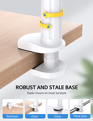 Image of Rupoku Gooseneck Tablet Holder Phone Stand, Flexible Tablet Stand, 360 Adjustable Lazy Arm Holder Clamp Mount Bracket Bed for iPad Air Pro mini, Samsung Galaxy Tabs, iPhone, Switch, 4.0~10.5 inch Devices