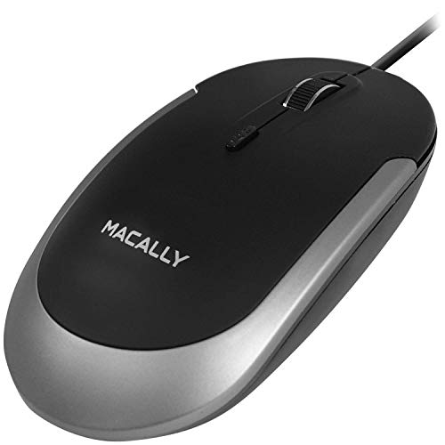 Macally Ultra Slim Wired Computer Keyboard and Silent Wired Mouse, Match with Your MacBook