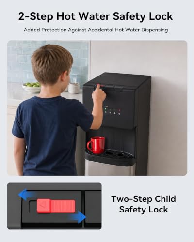 Image of Self Cleaning Bottom Loading Water Cooler Dispenser for 5 Gallon Bottles