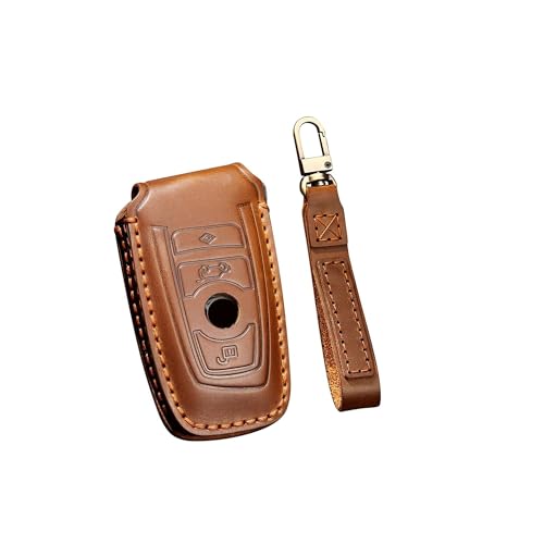 ontto Étui de clé de Voiture en Cuir pour BMW Série 1, 2, 3, 4, 5, 6, F10, F12, F20, F25, F30, X3, X4, M3, M4, M5, 3GT 5GT - Marron B
