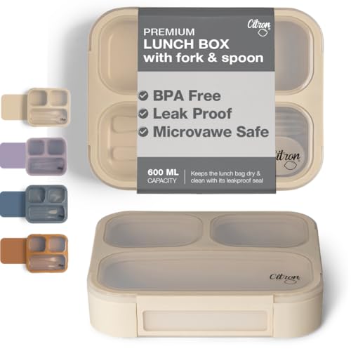 Çatal ve Kaşıklı Bento Beslenme Kutusu Seti, Beige, 1061015