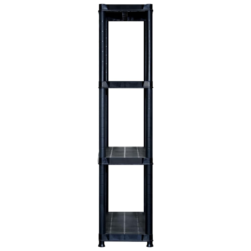 Générique Étagère de Rangement à 4 Niveaux Noir 244x30,5x130 cm Plastique,Entreprise & Industrie,Stockage Industriel,Étagères industrielles,3059859