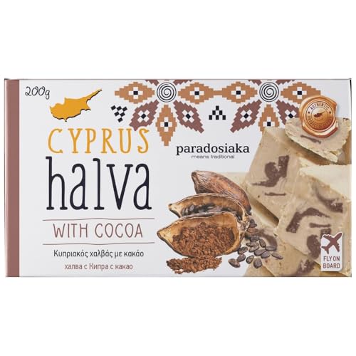1 x Halva Zypern mit Kakao & Johannisbrot Paradosiaka - Reichhaltiges Sesamkonfekt ist ein Grundnahrungsmittel süß - 1 x 200 g 1 x Halva Zypern mit Kakao & Johannisbrot Paradosiaka - Reichhaltiges Sesamkonfekt ist ein Grundnahrungsmittel süß - 1 x 200 g