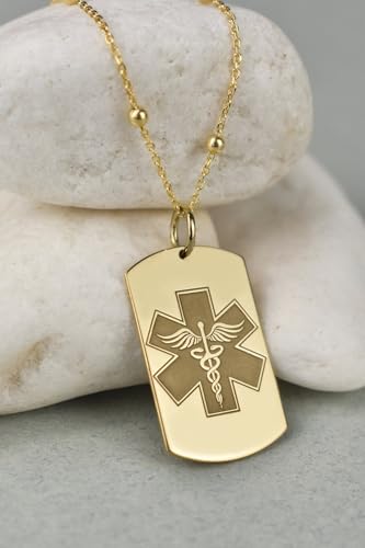 Collier symbole médical en argent sterling plaqué or d'une finition remarquable
