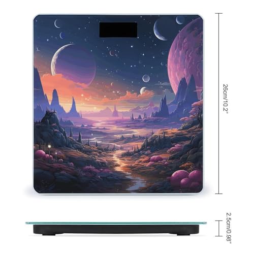 Báscula Digital de Baño Color Retro Espacial Vidrio Templado miniatura 2
