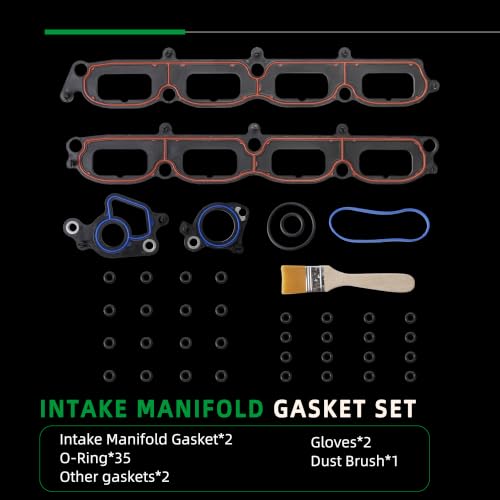 Image of Intake Manifold Gasket Set, for Ford Expedition /F-150 /F-250 Super Duty /F-350 Super Duty, for Lincoln Mark LT /Navigator, 2004-2014, 5.4L, OE MS96696, IMSGM21202, MS19263, 111061801, MS18182
