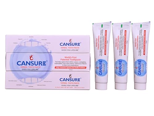 Cansure Toothpaste (Pack of 3) The Worlds First Patented Toothpaste for Oral Pre-cancerous Conditions*| Pre-malignant Red and White Lesions | Contains Nano Partical-based Patented Molecules with a better absorption rate | Nothing worked yet? Try Cans (B09MPJ36ZX) Amazon Price History, Amazon Price Tracker