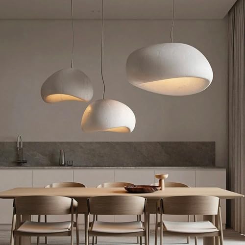 Hausinspo HAUS-01 25.6In Modern Cloud Pendant Light Kitchen Island, Dining Room Chandelier, White Hanging Lamp, E27 Base thumb #4