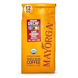 Mayorga Decaf Dark Roast 12oz Bag Cafe Swiss Water Decaffeinated Cubano Roast 100% Arabica Whole Coffee Beans - Smoothest Organic Coffee - Specialty Grade, Non-GMO, Direct Trade