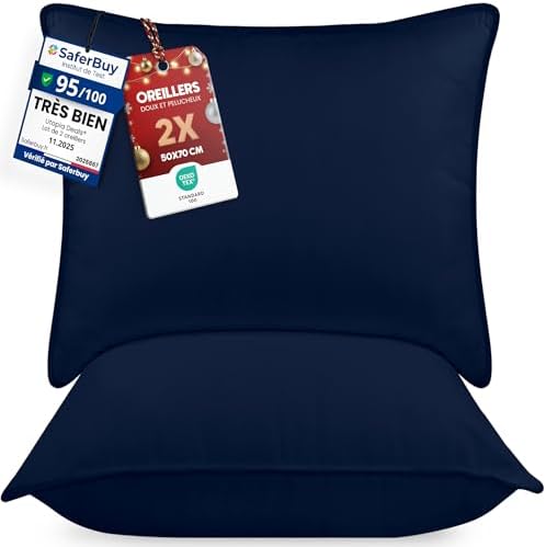 Utopia Bedding Pillow (Lot de 2), 60 x 60 cm, Oreiller de Sommeil...