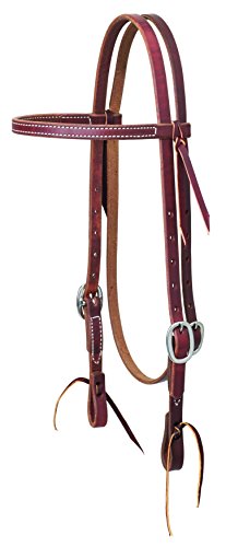 Licole frontal en cuir de style cowboy Weaver avec détails en laiton massif