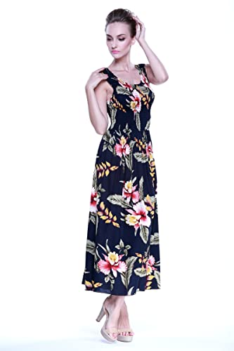 Image of Family Matching Hawaiian Clothes, Black Rafelsia | Lightweight 100% rayon • Family matching outfits • Beach vacations • Luaus • Cruises • Family photos