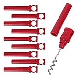PAMINGONO 10 Stück-pack Tragbarer Taschenkorkenzieher aus Edelstahl mit Folienschneider Kompakter Manueller Weinöffner für Zuhause Bar und Reisen