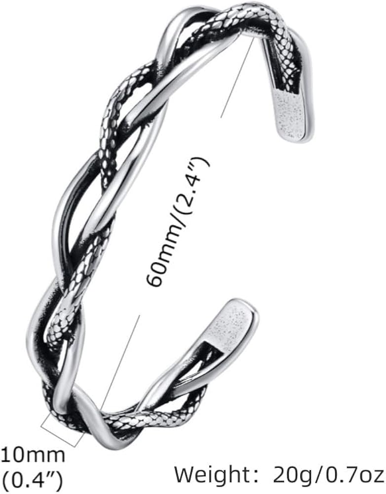 Amazon.com: YWMAN Vintage Silver Cuff Bracelet, Stainless Steel