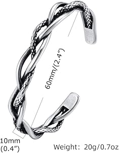 Amazon.com: YWMAN Vintage Silver Cuff Bracelet, Stainless Steel