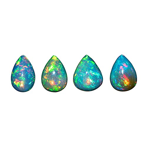 100% Real Ultra Fire Ethiopian Opal Pear Cabochon Natural Gemstone, Opal Rock Crystals, Diy-Crafts Jewelry Making Loose Supply, Chakra Healing Energy, Birthstone Gift For Her, Wire Wrapping (1Pcs) #TOP20