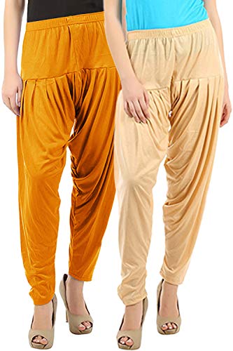 Image of Buy That Trendz Womens Patiala Pants Combo Pack of 2 Viscose Dhoti Patiyala Salwar Harem Bottoms Pants