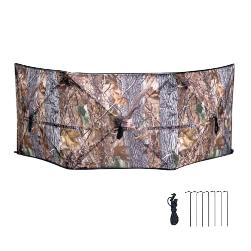 WTVIDAS Hunting Blind for Turkey, 3-Panel Portable Ground Blinds Silent Quick Setup Pop-Up Design for Deer Turkey Duck Hunting Accessory