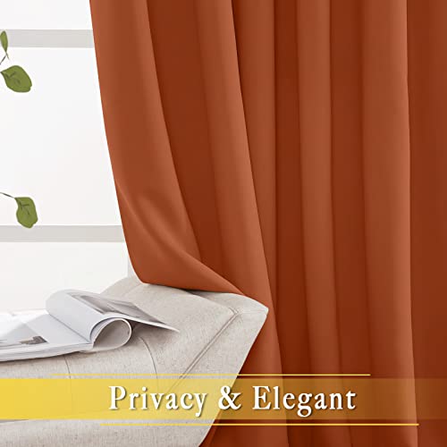 NICETOWN Room Divider Curtain 84 inch Length, Grommet Privacy & Noise Reducing Room Divider Thermal Insulated Window Drape for Sliding Glass Door (1 Panel, Burnt Orange, W80 x L84)