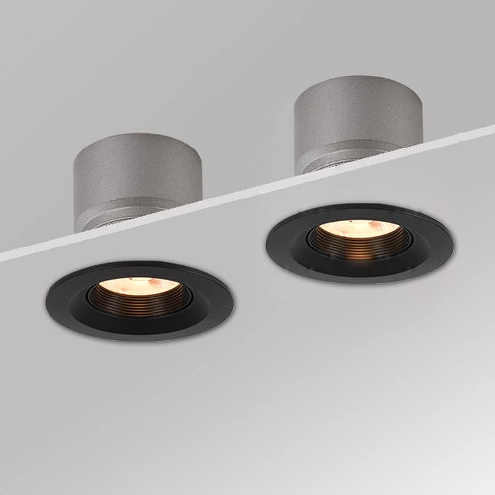 Siet 2 Pcs Ceiling Spotlight LED Recessed Lighting Fixture Mini Flush Mount Ceiling Lamp, Aluminum Directional Spotlights Accent Lamps for Living Room Bedroom Corridor Gallery