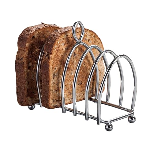 Kilo Victorian Design Chrome 6 Slice Toast Rack with Ball Feet and Loop Carry Handle