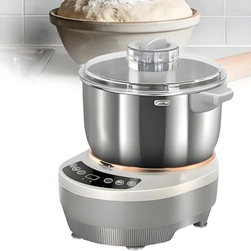 ByBoDi Amasadora eléctrica de Gran Capacidad con función de Masa fermentada,amasadora para Pizza,Pan,amasadora y fermentadora,Temporizador de microcomputadora de Acero Inoxidable 304 5L