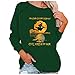 Dasongff T-Shirts à Manches Longues Tops Femme Hiver Sweatshirts Imprimés Sorcière Débardeurs de Sport Col Rond Sportswear Décontractée Lâche Halloween Costume Tunique Haut Blouse Femme Chic