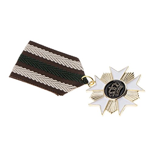 Broche zalati motif badge, White Crown, Métal