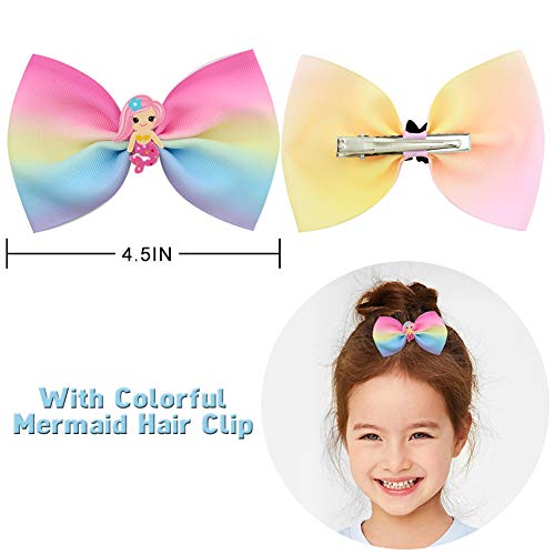 Danvren Girls Swimsuit Mermaid Tails for Swimming Party Supplies Costume Swimwear Bikini 3 Pcs for 3-12Y (Crystal Blue Design,3-4 T - Thumbnail 3