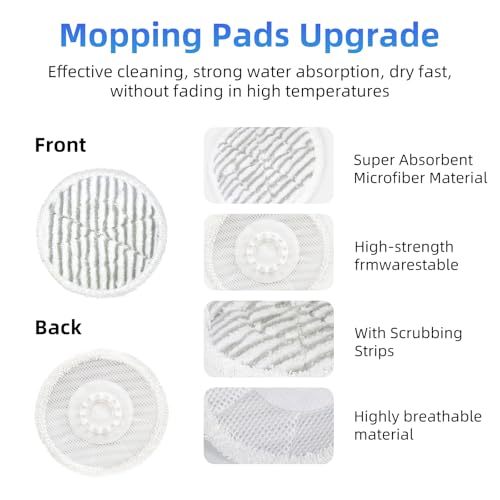 Image of VIEWALL Replacement Steam Mop Pads for Shark S8201 S8000 S8001 S8200 S820 S7001 S7201 S7000 S7005 S7020 S7001 S7020 7001 S7201 7003 Steam Scrub Steam Mop, Dirt Grip Soft Scrub Pads 8 Pack