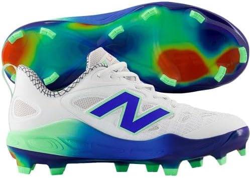 New Balance Women's Velov4 Molded Fastpitch Softball Cleats White/Navy Medium 6