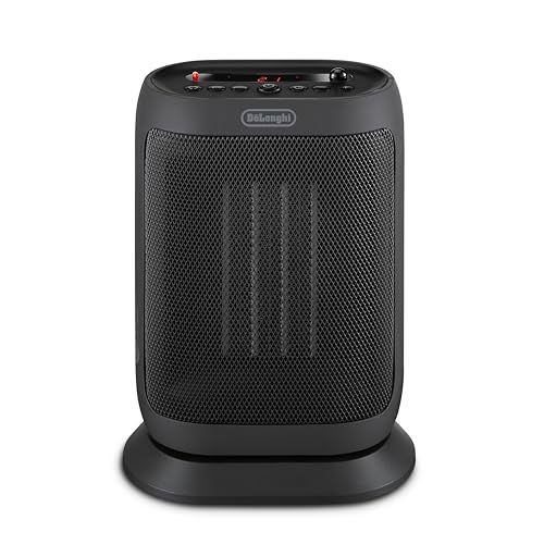 De'Longhi Capsule You & Me Oscillating Fan Ceramic Heater 2kW, Display, Timer, Remote, Eco Function - HFXR40T20.G - Dark Grey