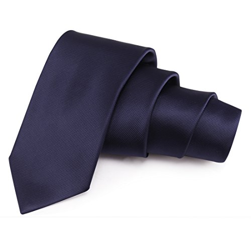 Image of Peluche Modish Navy Blue Colored Microfiber Necktie for Men
